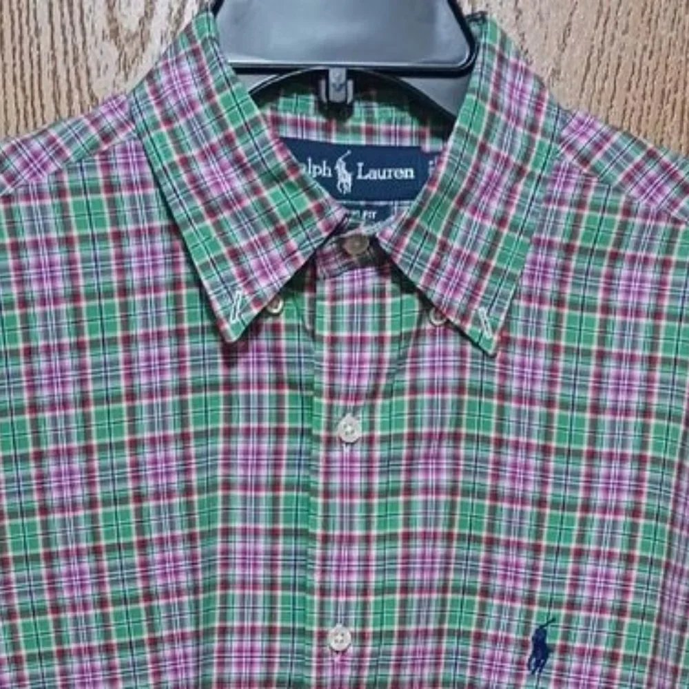 Polo (Ralph Lauren Shirt)-(Red/Green-Plaid)-(Size M)-(Pre-owned)-$30.00 - Picture 3 of 4